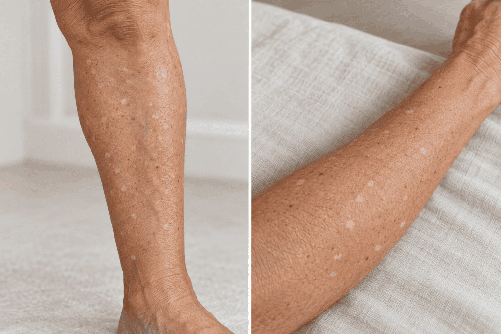 Guttate Hypomelanosis on Shin and Forearm